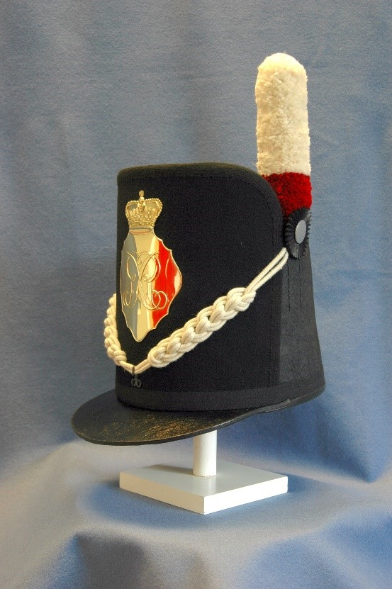 Figure 3, Belgic shako with "universal" or un-numbered plate. Photo by Peter Twist