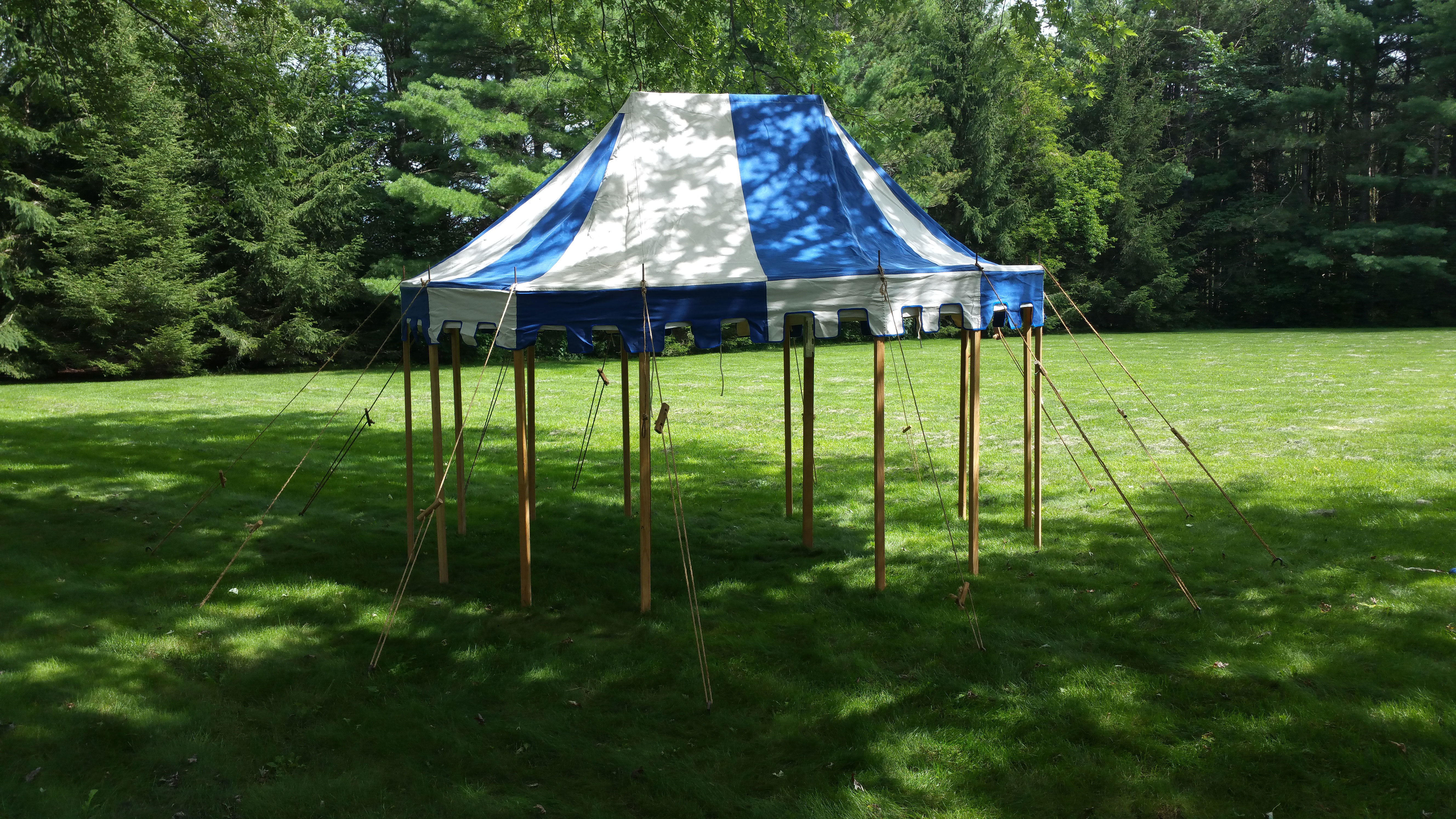 9 x 13 OvalMarquee, Blue and White Tent