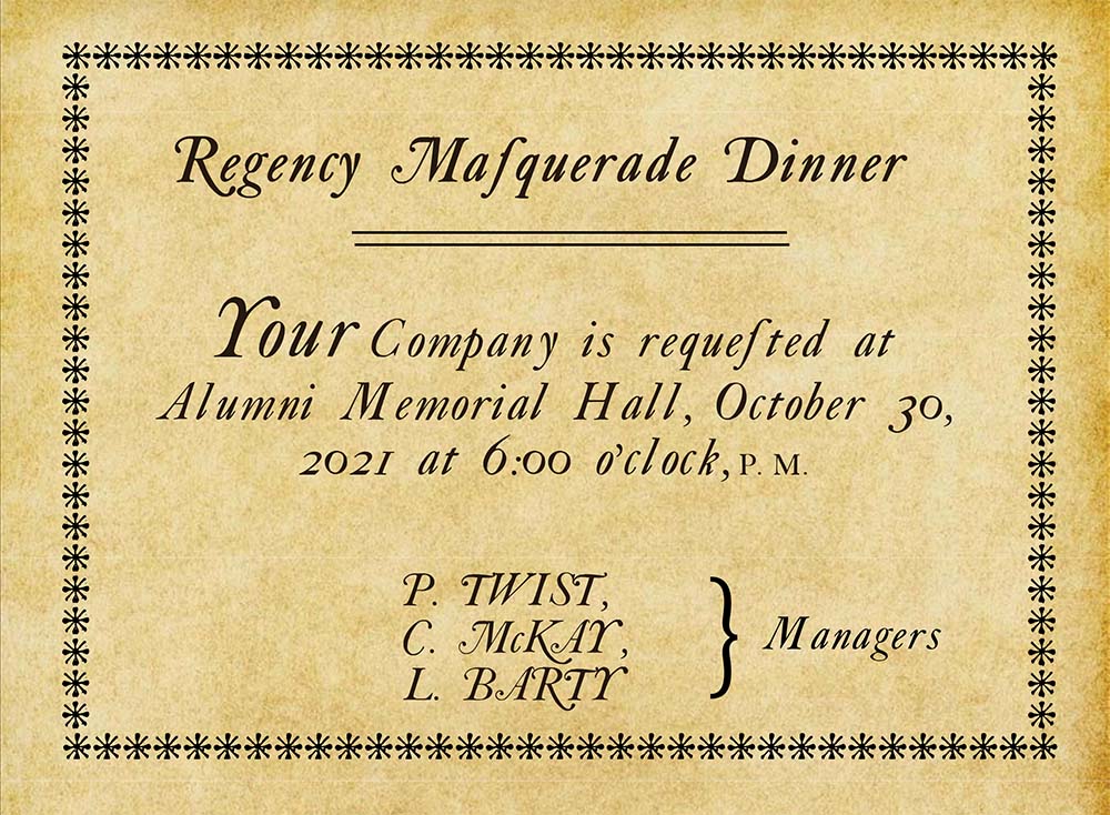 Regency Masquerade Dinner 2021 Ticket